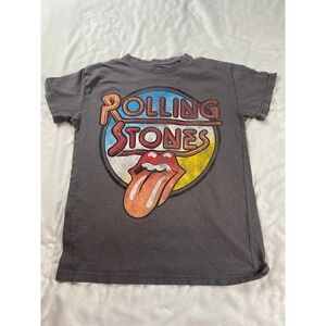 The Rolling Stones Graphic T-Shirt Charcoal Grey Tongue Logo Band Tee XS